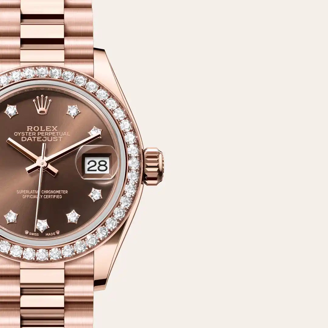 Rolex  Lady-Datejust Oyster, 28 mm, Everose gold and diamonds M279135RBR-0001
