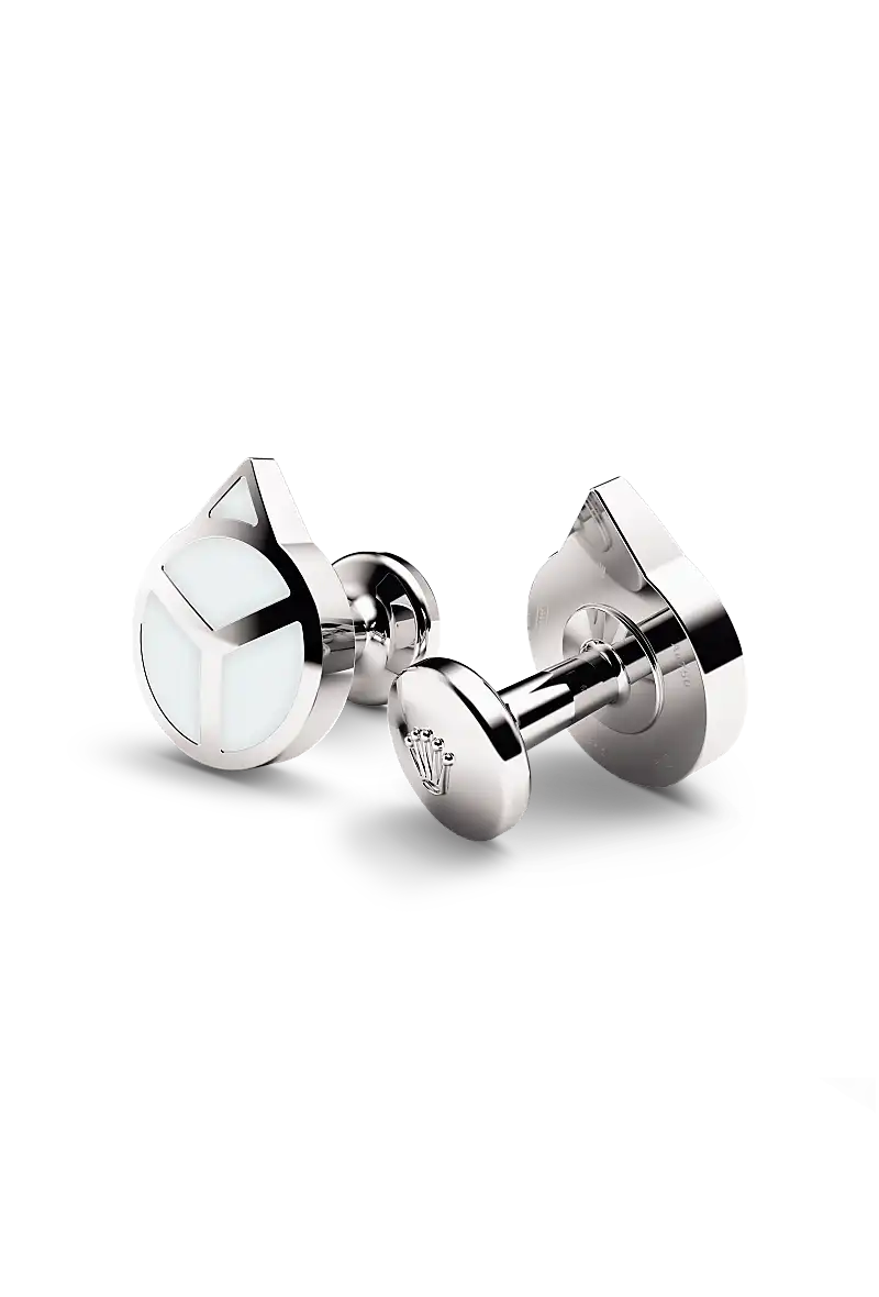 Rolex Hand' cufflinks in White gold and luminescent material, A1029 at Henne Jewelers